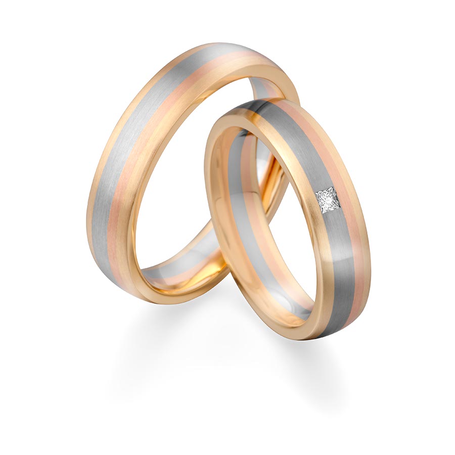 Trauringe Bergneustadt Eheringe  585 Gelbgold, Weißgold+Pd+Pd, Rotgold 514734-50