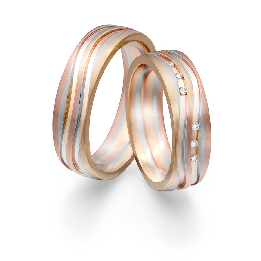 Trauringe Bergneustadt Eheringe  585 Gelbgold, Weißgold+Pd+Pd, Rotgold 514736-60