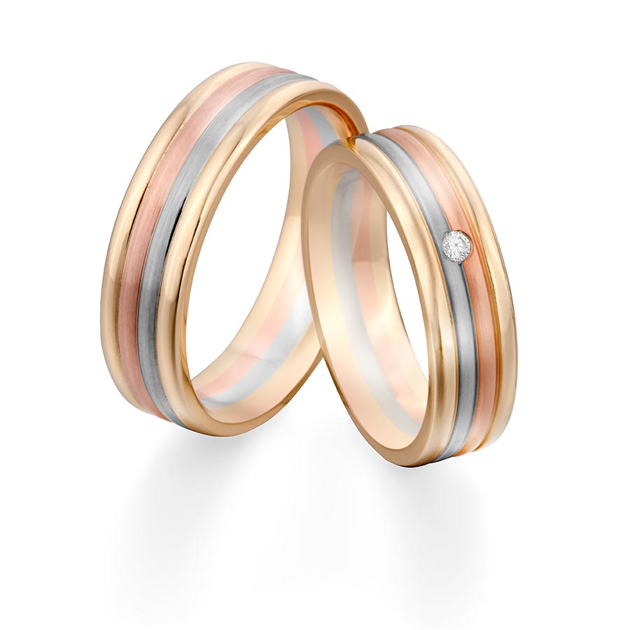 Trauringe Bergneustadt Eheringe  585 Gelbgold, Weißgold+Pd+Pd, Rotgold 514739-60