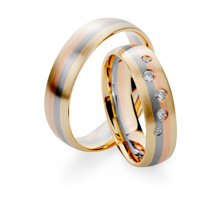Trauringe Bergneustadt Eheringe  585 Gelbgold, Weißgold+Pd+Pd, Rotgold 514755-55