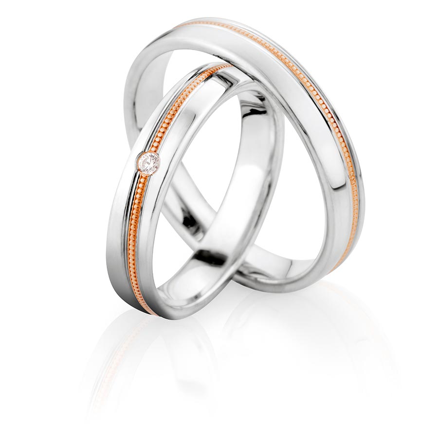 Trauringe Bergneustadt Eheringe 375 Rotgold, Weißgold+Pd 514772-40