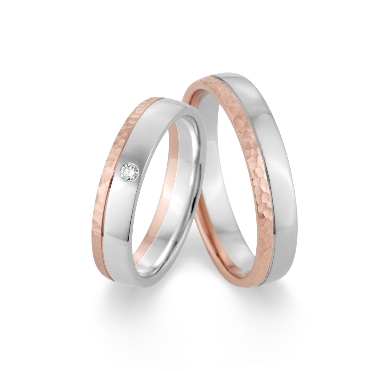 Trauringe Bergneustadt Eheringe  333 Rotgold, Weißgold+Pd 514794-45