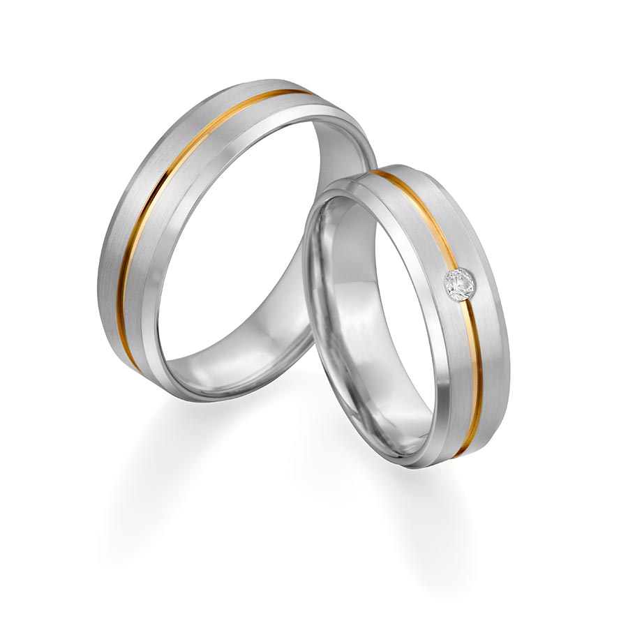 Freundschaftsringe Bergneustadt 925 Silber rhodiniert, gelb vergoldet 526135-60