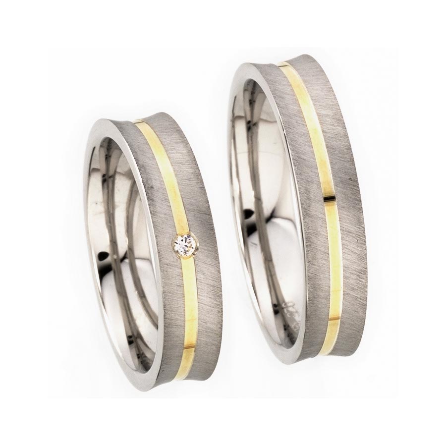Trauringe / Eheringe 925 Silber, 333 Gelbgold 514384-50
