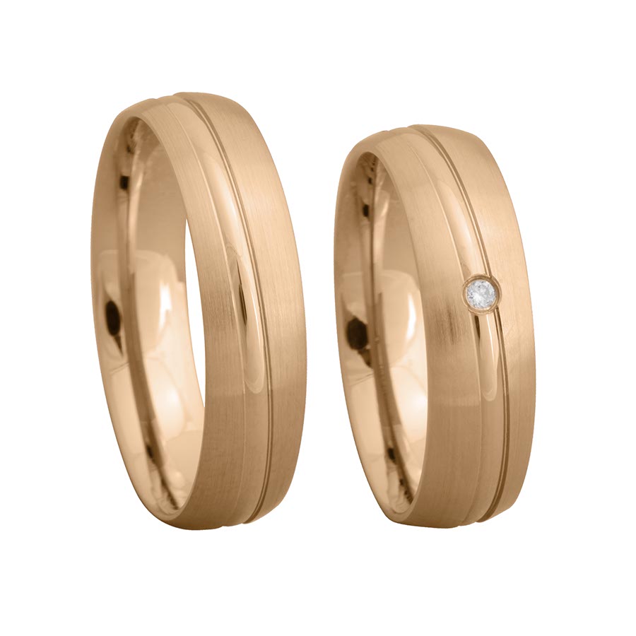 Trauringe Bergneustadt Eheringe  585 Rotgold 518105-55